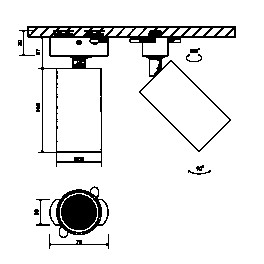 Крепление сменное М2 MINI VILLY, трековое однофазное, цвет черный SWG