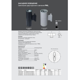 Уличный светильник PWL-26090/30D 2x5w 6500K GR (новый) IP65 230V/50Hz Jazzway