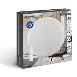 Светильник светодиодный управляемый AL5400 36W, Max. 2900Lum, 3000К-6500K Feron