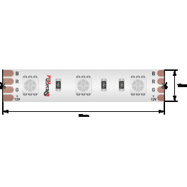 Лента светодиодная LUX5050 60LED/м 14,4Вт/м 12В IP65 Цвет:RGB (K) (1метр) SWG