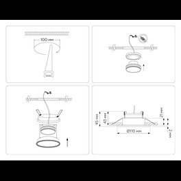 Встраиваемый точечный светильник GX53 TN51801 WH белый GX53 max 15W D110*23 Ambrella