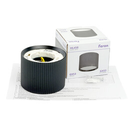 Светильник потолочный Barrel HL458 ARIA 12W, 230V, GX53, чёрный Feron