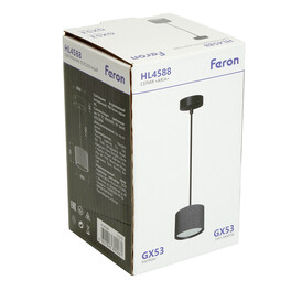 Светильник потолочный Barrel HL4588 ARIA levitation 12W, 230V, GX53, черный, на подвесе 1,7 м Feron