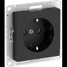 ATLASDESIGN РОЗЕТКА с заземлением, 16А, мех., быстрозажимные клеммы., КАРБОН