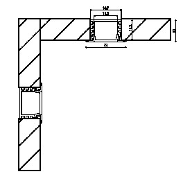 Профиль встраиваемый алюминиевый глубокий RC-2212 2м. (Комплект) SWG