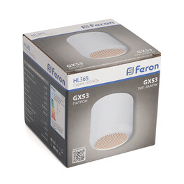 Светильник потолочный HL365 Barrel ECHO 12W, 230V, GX53, белый Feron