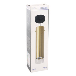 Светильник потолочный на подвесе MR16 35W, 230V, GU10, золото, чёрный D55*H200 ML1898 Feron