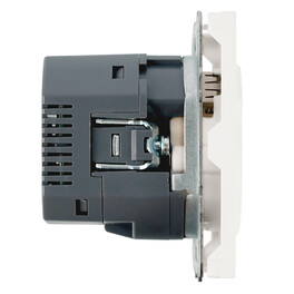 Розетка 1-местная з/ш с/з 16А + USB + Type C (механизм), 250В, 20W, серия Эмили, белый фарфор