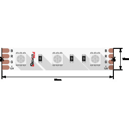 Лента светодиодная LUX5050 60LED/м 14,4Вт/м 12В IP33 Цвет:RGB (K) (1метр) SWG