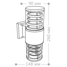 Светильник настенный DH0802 230V без лампы 2*E27, 320*175*108 черный Feron