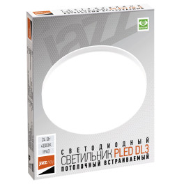 Светильник встраиваемый круглый PLED DL3 24w 4000K WH IP40 Jazzway