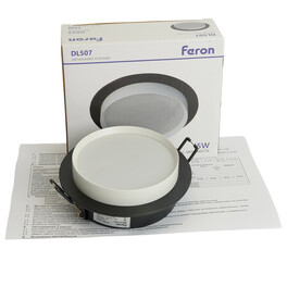 Светильник встраиваемый DL507 потолочный GX53 черный + белый круг Feron