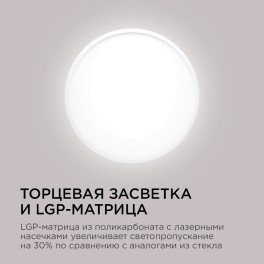 Светильник светодиодный накладной, SPIN, 28Вт, 230В/50Гц, 2800лм, 4000К, ø300х25, круг,белый Apeyron