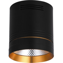 Светильник накладной светодиодный AL521, 10W, 900Lm, 4000K, черный c золотым кольцом Feron (распродажа)