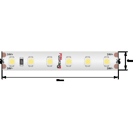 Лента светодиодная LUX3528 120LED/м 9,6Вт/м 24В IP65 Цвет:Теплый белый (2700K) (1метр) SWG