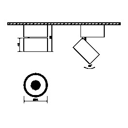 Светильник накладной наклонный LK, Черный, 15Вт, IP20, Нейт. SWG