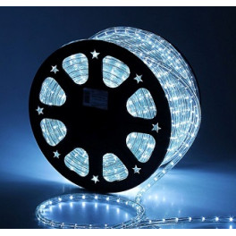 Шнур LED 10 мм, круглый, 20 м, чейзинг, 2W LED/м-24-220V, с контр. 8р, БЕЛЫЙ (1метр)