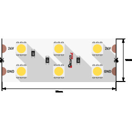 Лента светодиодная LUX5050 120LED/м 28,8Вт/м 24В IP33 Цвет:Нейтральный белый (4000K) (1метр) SWG