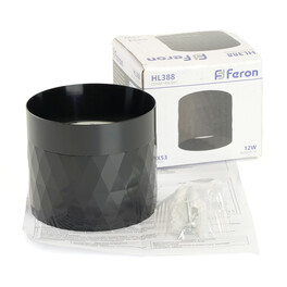 Светильник потолочный HL388 Barrel PRISM GX53 12W 230V, чёрный Feron