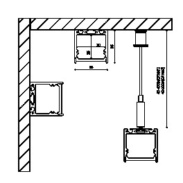 Профиль подвесной/накладной алюминиевый LS.3535 (2.5м) SWG