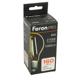 Лампа светодиодная, 1280LM 8W 175-265V E27 2700K, LB-1108 Feron