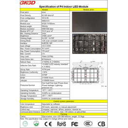 Модуль светодиодный Indoor PM4 SMD RGB GKJM1Z-1066C GKGD