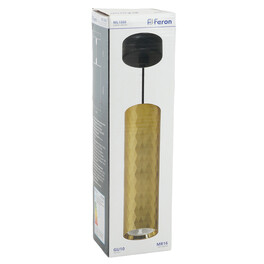Светильник потолочный на подвесе MR16 35W, 230V, GU10, чёрный, золото D55*H200 ML1888 Feron