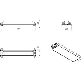 Светильник консольный ДКУ 07-260-850-Д120 (260 Вт, до 33775 Лм, 11,5 кг) Ферекс