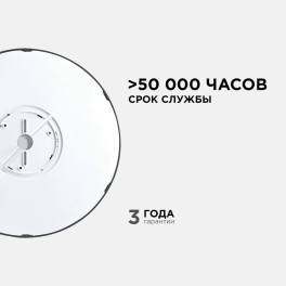 Светильник светодиодный накладной, SPIN, 48Вт, 230В/50Гц, 4800Лм, 4000К, IP40, ø500х25, чёр Apeyron