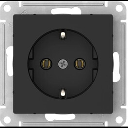 ATLASDESIGN РОЗЕТКА с заземлением, 16А, мех., быстрозажимные клеммы., КАРБОН