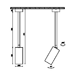 Крепление сменное М5 для светильников VILLY, поворотное накладное удлинненное, цвет черный SWG