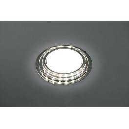 Светильник встраиваемый с подсветкой круг CD5024 GX53 4000K 15W прозрачный хром Feron