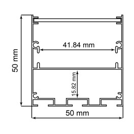 Профиль накладной 50х50мм алюминиевый, черный, 2м, CAB269 Feron 