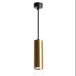 Светильник потолочный на подвесе MR16 35W, 230V, GU10, золото, чёрный D55*H200 ML1898 Feron