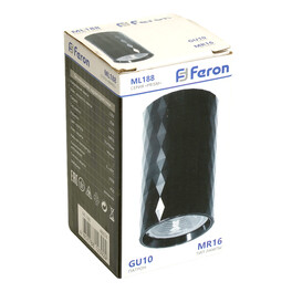 Светильник потолочный MR16 35W 230V, чёрный, ML188 Feron