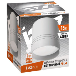 Светильник накладной светодиодный PDL-R 15w 4000K 100° White IP20 d108x108 Jazzway